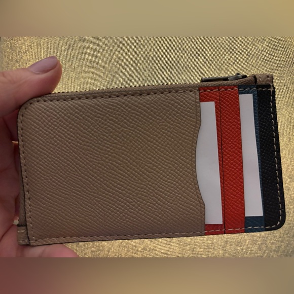 Coach Small L Zip Card Case Tan Colorblock NWOT sku: 9456435 - Picture 3 of 9